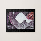 Schwarz-Weiß-Interrazial-Paar Umarmungen Kunstwerk Puzzle (Horizontal)