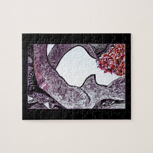 Schwarz-Weiß-Interrazial-Paar Umarmungen Kunstwerk Puzzle (Horizontal)