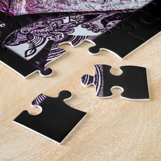 Schwarz-Weiß-Interrazial-Paar Umarmungen Kunstwerk Puzzle (Seite)