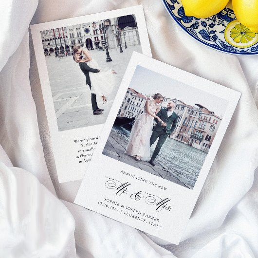 Schwarz-Weiß-Italienische Elegance | Foto Hochzeit Ankündigung