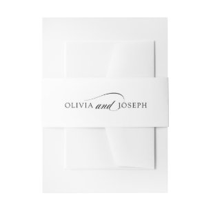 Schwarz-Weiß-Italienische Elegance Hochzeit Einladungsbanderole