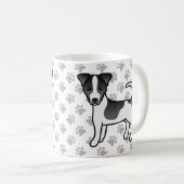 Schwarz-Weiß-Jack für glattes Coat Russell Terrier Kaffeetasse (VorderseiteRechts)