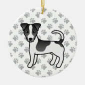 Schwarz-Weiß-Jack für glattes Coat Russell Terrier Keramik Ornament (Vorne)