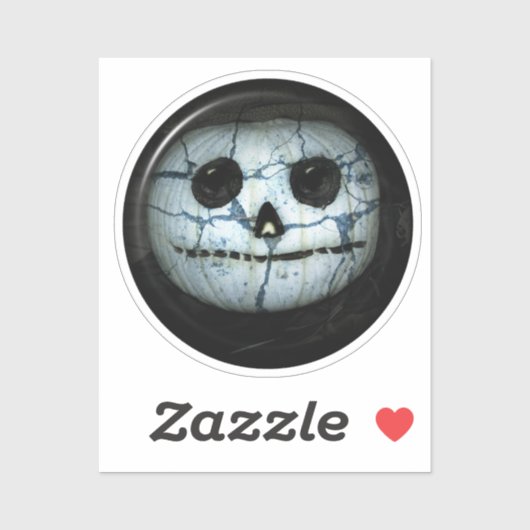 Schwarz-Weiß-Jack-o-Laterne Halloween Aufkleber (Blatt)