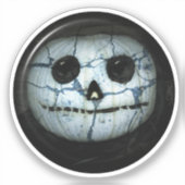 Schwarz-Weiß-Jack-o-Laterne Halloween Aufkleber (Vorderseite)