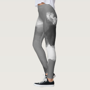 Schwarz-Weiß-Jagd Holzkohle Digitale Farbe Leggings