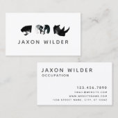 Schwarz-weiß Jaguar Rhino Ram Smoke Silhouette Visitenkarte (Vorne/Hinten)