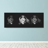 Schwarz-Weiß Jaguar Wrapped Canvas Leinwanddruck (Insitu (Holzboden))