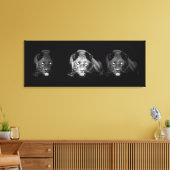 Schwarz-Weiß Jaguar Wrapped Canvas Leinwanddruck (Insitu (Wohnzimmer))