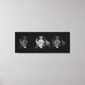 Schwarz-Weiß Jaguar Wrapped Canvas Leinwanddruck (Vorderseite)