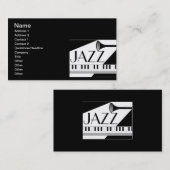 Schwarz-weiß JAZZ MUSIC GRAPHIC Visitenkarte (Vorne/Hinten)