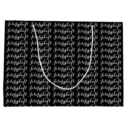 Schwarz-weiß Jólabókaflóð Buchflut Große Geschenktüte (Rückseite)