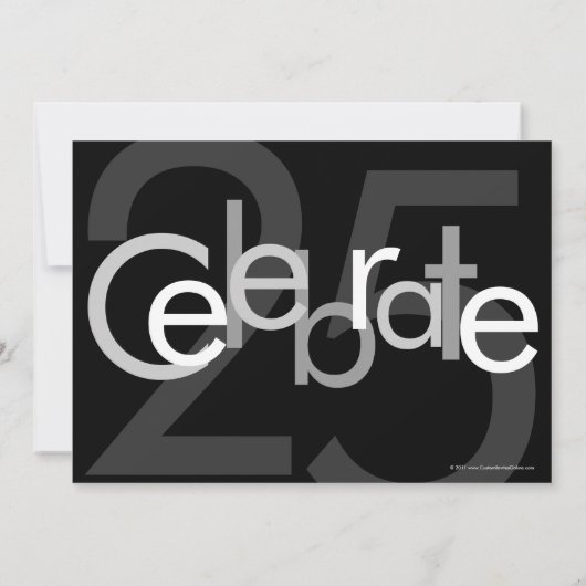 Schwarz/Weiß-Jubiläum-Party Einladung (Rückseite)