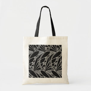 Schwarz-Weiß-Jugendstil - Budget-Tasche Tragetasche
