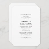 Schwarz-Weiß-Junggeselinnen-Abschied Einfach und m Einladung (Vorne/Hinten)