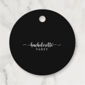 Schwarz-Weiß-Junggeselinnen-Abschied Geschenkanhänger (Rückseite)