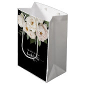 Schwarz-Weiß-Junggeselinnen-Abschied Mittlere Geschenktüte (Vorderseite Schrägansicht)