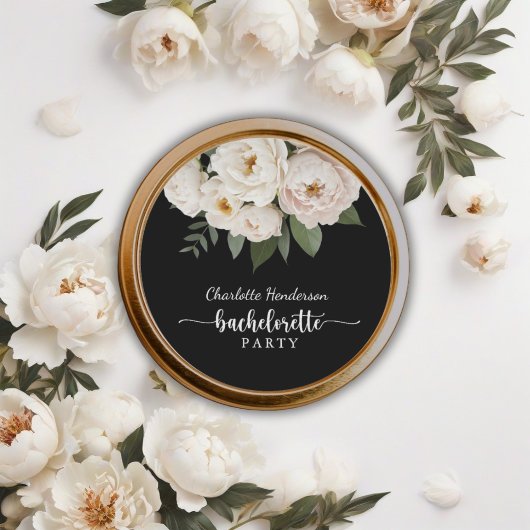 Schwarz-Weiß-Junggeselinnen-Abschied Runder Aufkleber