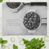 Schwarz-Weiß-Kaffee Geschirrtuch (Gefaltet)