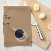 Schwarz-Weiß-Kaffeebecher-Muster Personalisiert Geschirrtuch (Viertel Falte)
