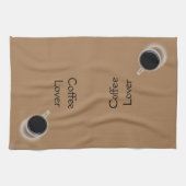 Schwarz-Weiß-Kaffeebecher-Muster Personalisiert Geschirrtuch (Horizontal)
