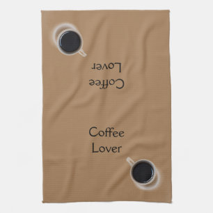 Schwarz-Weiß-Kaffeebecher-Muster Personalisiert Geschirrtuch