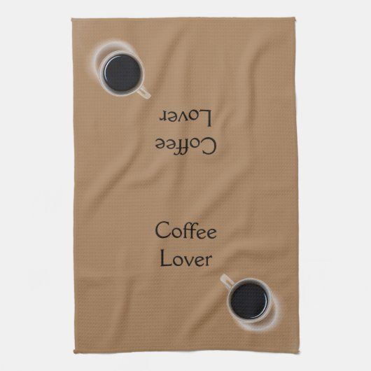 Schwarz-Weiß-Kaffeebecher-Muster Personalisiert Geschirrtuch (Vertikal)