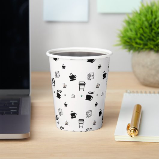 Schwarz-Weiß-Kaffeebilder Pappbecher (InSitu)