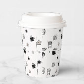 Schwarz-Weiß-Kaffeebilder Pappbecher (Rechts)