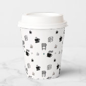 Schwarz-Weiß-Kaffeebilder Pappbecher (Vorderseite)
