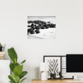 Schwarz-Weiß-Kaffeebohnen, 16x20 gecattert Poster (Heimbüro)