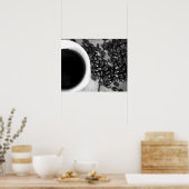 Schwarz-Weiß-Kaffeebohnen & ein Cup of Coffee 16x2 Poster (Küche)