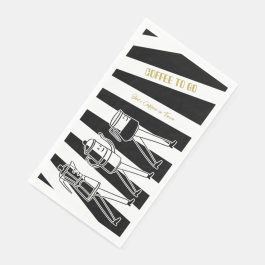 Schwarz-Weiß-Kaffeemaschinen gestreifter Kaffee Serviette (Ecke)