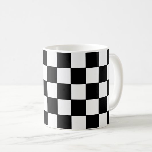 Schwarz-weiß Kaffeetasse (VorderseiteRechts)