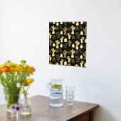 Schwarz-Weiß-Kaktus Doodle-Muster Foliendrucke (Ablage(Küche))