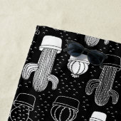 Schwarz-Weiß-Kaktus Doodle-Muster Strandtuch (Beispiel)