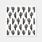 Schwarz-Weiß-Kaktus. Kakteen-Muster. botanisch Serviette (Vorderseite)