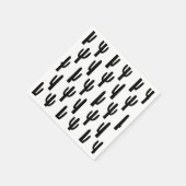 Schwarz-Weiß-Kaktus. Kakteen-Muster. botanisch Serviette (Ecke)