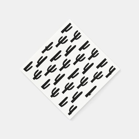 Schwarz-Weiß-Kaktus. Kakteen-Muster. botanisch Serviette (Ecke)