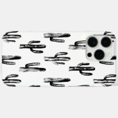 Schwarz-Weiß-Kaktus. Modernes botanisches Muster Case-Mate iPhone Hülle (Rückseite (Horizontal))