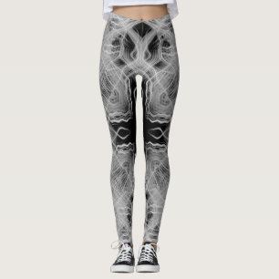 Schwarz-Weiß-Kaleidoskop-Lichtspuren Leggings