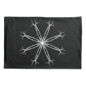 Schwarz-Weiß-Kaleidoskop-Star Pillowcase Kissenbezug (Rückseite)