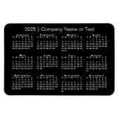 Schwarz-Weiß-Kalender 2025 mit benutzerdefiniertem Magnet (Horizontal)