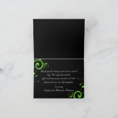 Schwarz/Weiß/Kalkgrün, muffiger Swirl Danke (Innenseite)