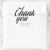 Schwarz-Weiß-Kalligrafie Danke Stickers (Tasche)