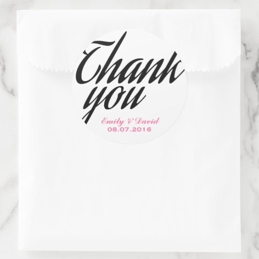 Schwarz-Weiß-Kalligrafie Danke Stickers (Tasche)