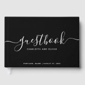 Schwarz-Weiß-Kalligrafie-Ereignis oder Hochzeit Gästebuch (Vorderseite)