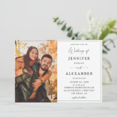 Schwarz-Weiß-Kalligrafie-Foto Einfach V2 Einladung (Stehend Vorderseite)