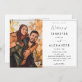 Schwarz-Weiß-Kalligrafie-Foto Einfach V2 Einladung (Vorne/Hinten)