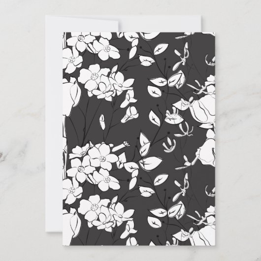 Schwarz-Weiß-Kalligrafie-Foto Save the Date Einladung (Rückseite)